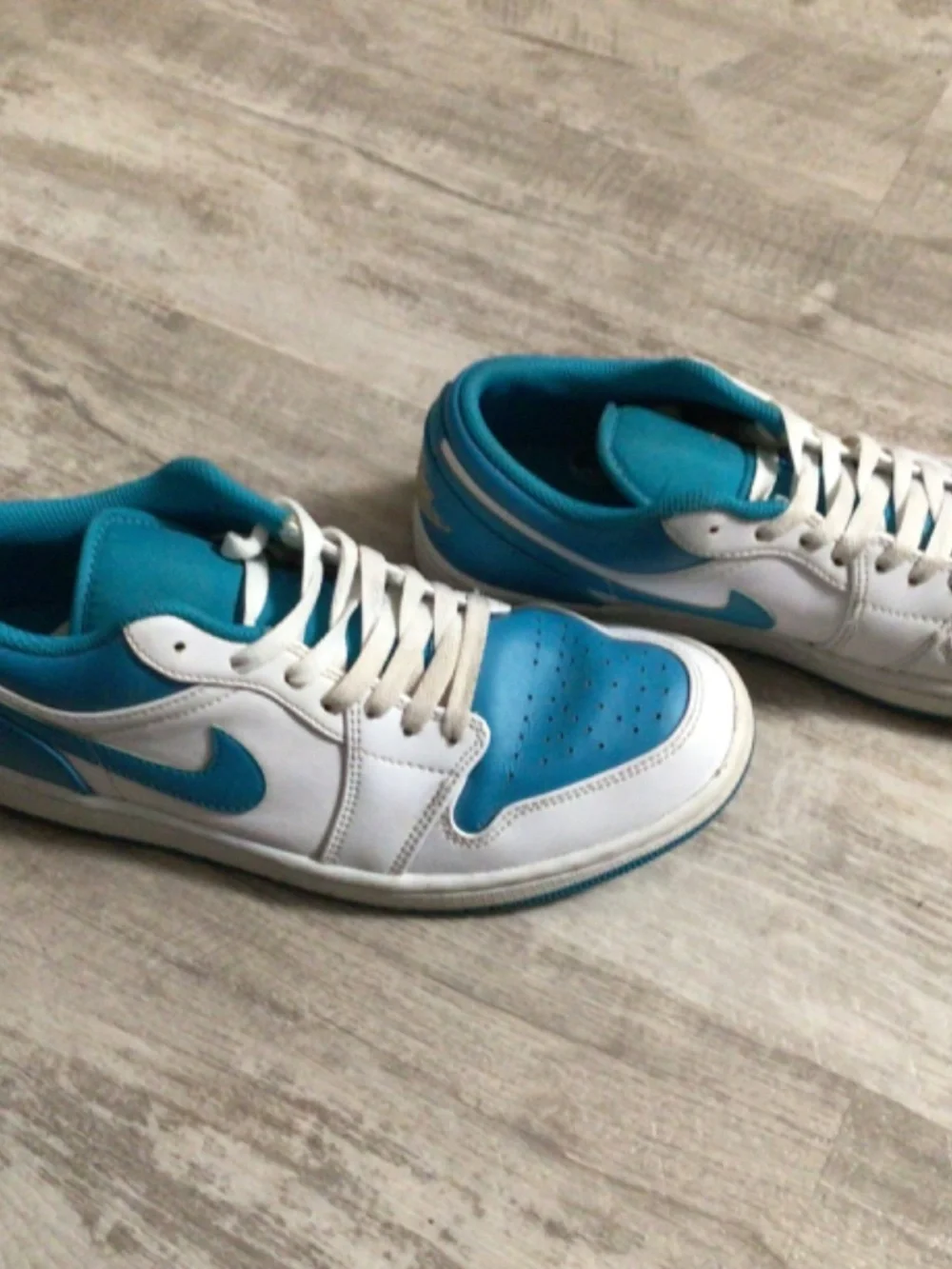 Aqua and White Jordan 1